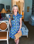 Citron Bloom Dress-Blue