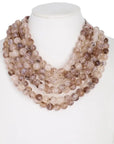 Chunky Beaded Necklace- Tan