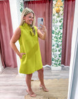 Yacht Luxe Mini Dress-Lime