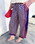 Checkerboard Wide Leg Pants
