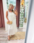 PREORDER: Fleur Romance Midi Dress-Off White