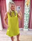 Yacht Luxe Mini Dress-Lime