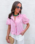 Spring Fling Bubble Sleeve Top