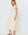 Easy Like Sunday Embroidered Midi Dress-Ivory