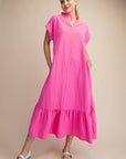 Simple Joy Midi Dress-Hot Pink