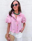Spring Fling Bubble Sleeve Top