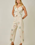 Veggie Embroidered Barrel Jeans