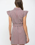 Vera Ruffle Button Down Mini Dress