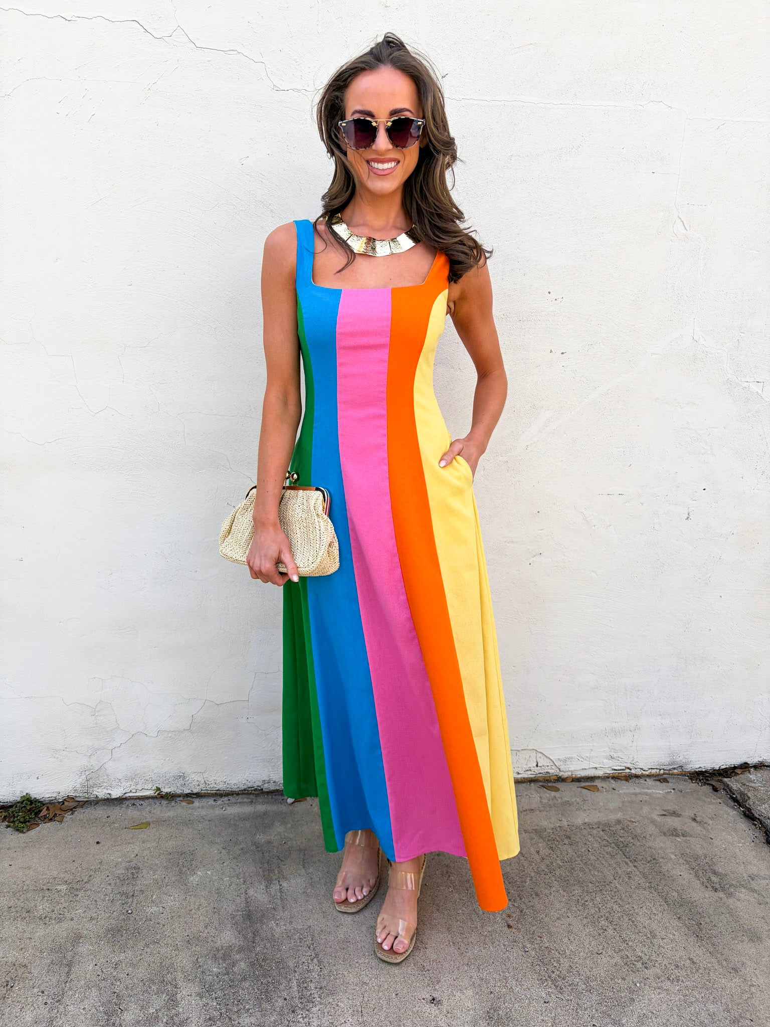 rainbow dress maxi Skies low hem that creates Lilly Pulitzer Bernice Maxi Discipline | Tassel:School of Music & Arts Technology - Pink cotton tiered midi dress