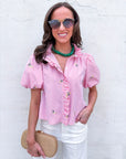 Spring Fling Bubble Sleeve Top