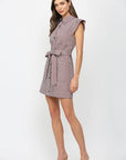 Vera Ruffle Button Down Mini Dress