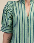 Sweetheart Puff Sleeve Top-Green