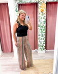 Dazzle Stripe Wide Leg Sequin Pants