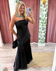 Satin Siren Maxi Dress-Black