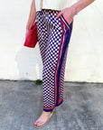 Checkerboard Wide Leg Pants