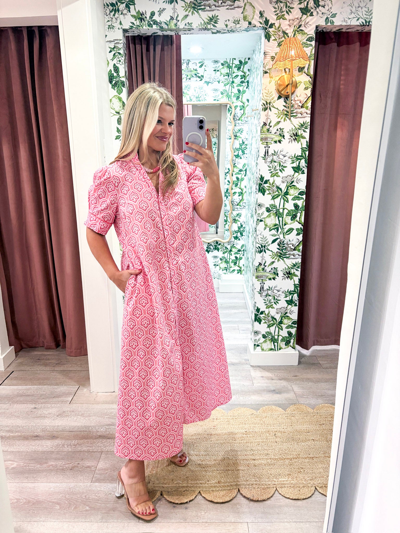 Bright Side Midi Dress-Blush Small