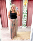 Dazzle Stripe Wide Leg Sequin Pants