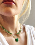 Green Heart Toggle Necklace