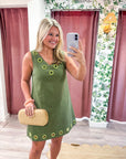 Weekend Cabin Mini Dress-Olive