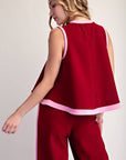 Soft Motion Knit Top-Burgundy