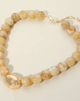 Polished Beaded Statement Necklace-Neutral