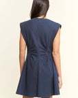 Sweet Afternoons Mini Dress-Navy