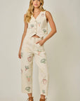 Veggie Embroidered Barrel Jeans
