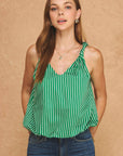 Breton Twisted Bubble Top-Emerald/Blush