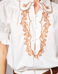PREORDER: Dominique Scallop Embroidered Top