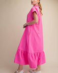Simple Joy Midi Dress-Hot Pink