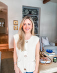 Preppy Moment Sweater Vest- Cream
