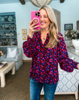 Turma Floral Ruffle Top