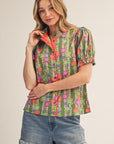 Ellie Floral Button Down Top