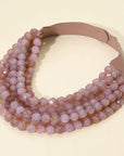 Chunky Beaded Necklace-Purple