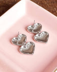 Heart Flutter Dangle Earrings-Silver