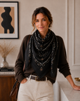 Western Trail Square Bandana-Black