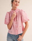 Spring Fling Bubble Sleeve Top