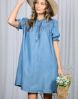 Denim Roots Mini Dress