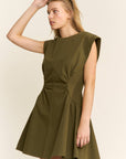 Sweet Afternoons Mini Dress-Olive