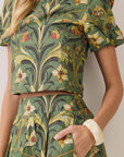 Fleur De Jardin Crop Top-Olive