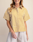 Portside Button Down Top-Yellow