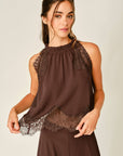 Rosalie Lace Top-Brown