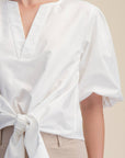 Dahlia Puff Sleeve Top-White