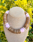 Blakely Coconut Disc Necklace-Gold