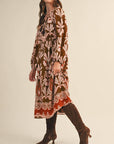 Forest Whimsy Floral Midi Dress