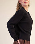 Fireside Cottage Cardigan-Black