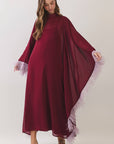 Plume Royale Cape Maxi Dress