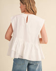 Sunday Melody Peplum Top-Off White