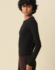 Cool Enough Crew Neck Top-Black