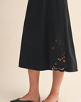 Right Feels Embroidered Skirt Set- Black